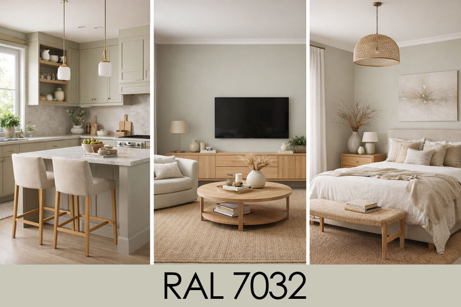 RAL 7032 we wnętrzach