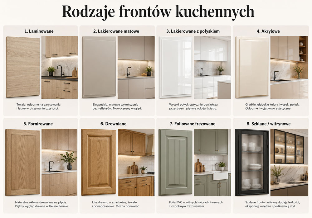 Rodzaje frontów kuchennych