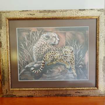 Obraz haftowany, obraz gepardy
