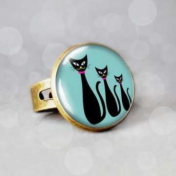 Trzy koty - śliczny pierścionek