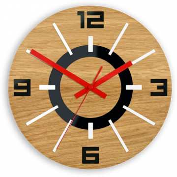 Zegar drewniany Zębatka Czarna