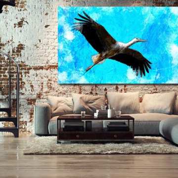 obraz xxl BOCIAN 6 - 120x70cm na płótnie ptak